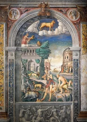 Fresco door Giovanni Maria Falconetto (1468-1535), Zaal van de Dierenriem, Palazzo D