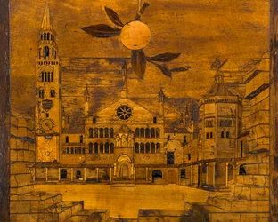 Lignaean Canonical Choir, Ingelegd door Giovanni Maria Platina 1484, Stallo Superiore, Piazza del Duomo di Cremona
