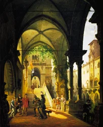 Lodewijk XI in Kasteel Barolo door Giovanni Migliara