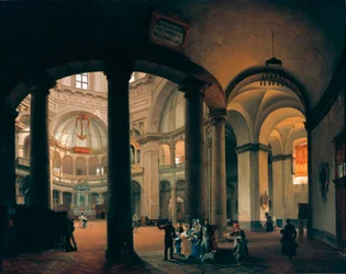 Uitzicht vanuit het interieur van de Basiliek van San Lorenzo