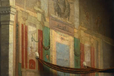 Wraak van Poppea, detail, door Giovanni Muzzioli (1854-1894), olieverf op doek