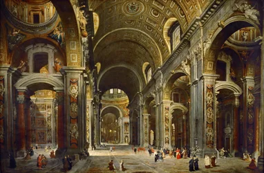 Kardinaal Melchior de Polignac bezoekt de Basiliek van Sint-Pieter in Rome