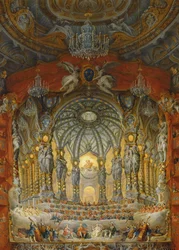 Concert gegeven door Kardinaal de La Rochefoucauld in het Argentijnse Theater in Rome, bij het huwelijk van Lodewijk de Dauphin (1729-65) zoon van Lodewijk XV, met Marie-Josephe van Saksen (1731-67), 1747
