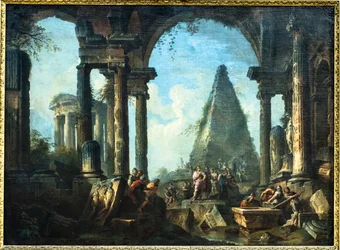 Alexander de Grote voor het graf van Achilles
