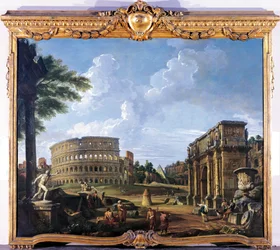 Colosseum en Boog van Constantijn door Giovanni Paolo Pannini