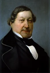 Portret van Gioachino Antonio Rossini, detail (olieverfschilderij)