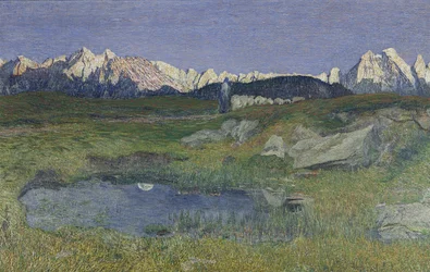 Alpenlandschap bij Zonsondergang