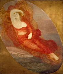 De godin van de liefde, schilderij van Giovanni Segantini (1858-1899), 1894-1897, Zon. 210x133 cm, Milaan, Galleria d