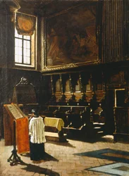 Het koor van de kerk van Sint-Antonius in Milaan