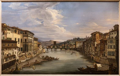 Uitzicht op de Arno vanaf Ponte Vecchio richting de Alle Grazie-brug