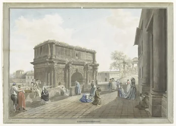 Gezicht op de Boog van Septimius Severus te Rome (Gezichten op Rome en omgeving)