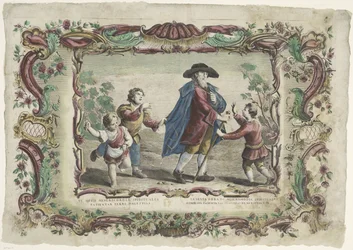 Het geduldig verdragen van onrecht (title on object: VI. opus misericordiae corporalis / La sexta obra de misericordie spirituale, series title: De spirituele werken van barmhartigheid)