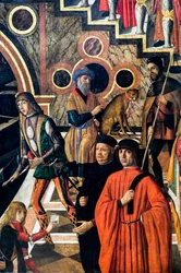 De wonderbaarlijke genezing van de dochter van Benvegnudo da San Polo dankzij een relikwie van het kruis, circa 1502 (olieverf op doek)