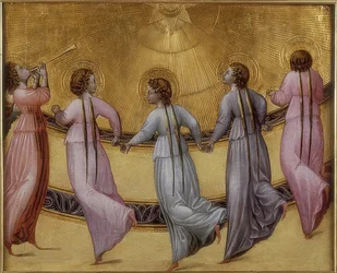 Vijf dansende engelen. Om 1436