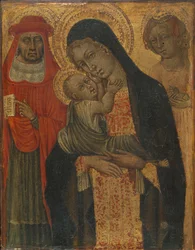 Madonna en Kind met heiligen Jerome en Agnes, ca. 1465