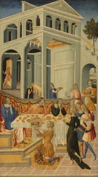 Het hoofd van Johannes de Doper voor Herodes gebracht, 1455-60