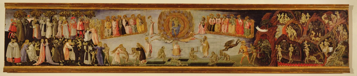 Het Laatste Oordeel (predella paneel met Hemel en Hel)