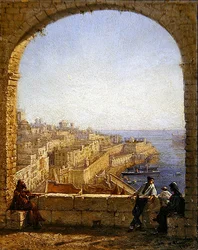 Binnen de vestingwerken, Valetta - Uitzicht vanuit de boog overdag