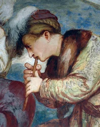 Fluitkwartet, detail van fresco