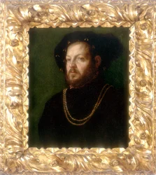 Portret van een man, werk van Girolamo da Carpi, bewaard in de Galleria Estense in Modena