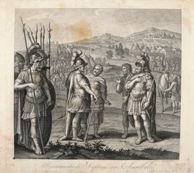 Ontmoeting tussen Hannibal en Scipio tijdens de Punische Oorlogen