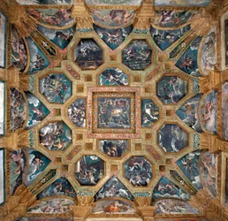 Zicht op het gewelf van de Kamer van Cupido en Psyche (Sala di Amore e Psiche)
