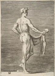 Gevilde man van achteren gezien