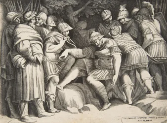 De Gewonde Soldaat Scipio in het Midden Omringd door Figuren