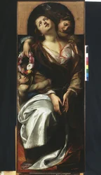 St. Cecilia met twee engelen