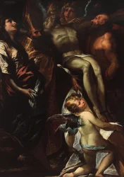 De kruisafneming met de heiligen Maria Magdalena, Augustinus, Hiëronymus en engelen, ca. 1618 (olieverf op doek)