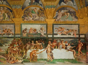 Bacchanalia, van de Zaal van Amor en Psyche (fresco)