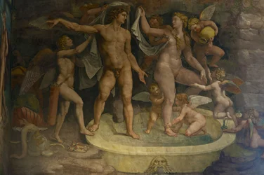 Fresco detail uit de Kamer van Amor en Psyche