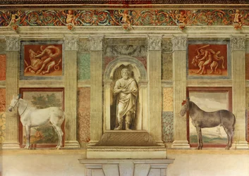 Sala grande dei cavalli, met fresco