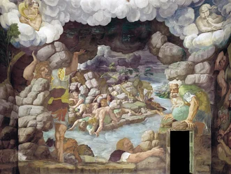 De val van de reuzen Sala dei Giganti, 1536