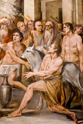 Numa Pompilius stelt de cultus van de Vestaalse maagden in (detail)