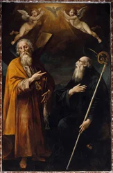 Voorstelling van Sint Andre en Sint Benedictus van Nursie