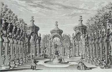 Ontwerp voor amusement in een tuin, uit 