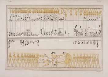 De Grote Dierenriem, uit het graf van Menephtah I, Biban-el-Moluk, Nubië, illustratie uit "The Monuments of Egypt and Nubia..." door Ippolito Rosellini