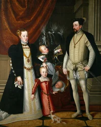 Heilige Roomse Keizer Maximiliaan II van Oostenrijk 1527-1576 en zijn vrouw Infanta Maria van Spanje