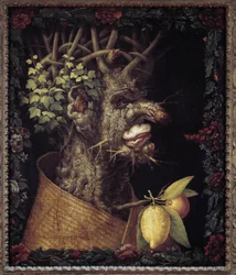 Winter. Allegorie over de seizoenen. Schilderij door Giuseppe Arcimboldo (1527-1593). Louvre Museum