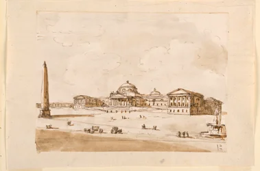 Ontwerp voor een plein met een paleis