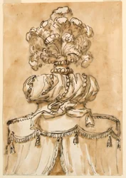 Detail van een gevederde baldakijn