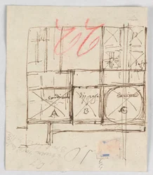Plan voor het ziekenhuis van St. Trinità dei Pellegrini, Rome, Italië