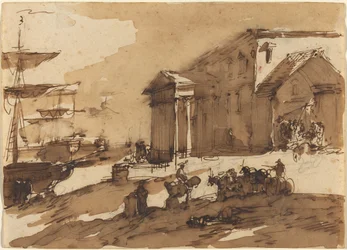 Capriccio van een Havenscène