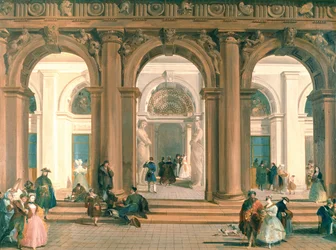 De ingang van de Biblioteca Marciana, de Piazzetta, Venetië
