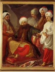 De Turkse ambassade aan het hof van Napels (schilderij op doek)