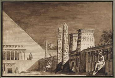 Decorontwerp voor de opera Semiramide door Gioachino Rossini