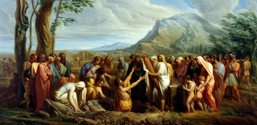 Begrafenis van de as van Themistocles, door Giuseppe Bossi, circa 1809, olieverf op doek, Oude Griekenland