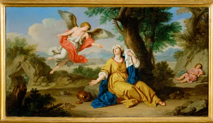 Hagar en de engel (schilderij op doek)
