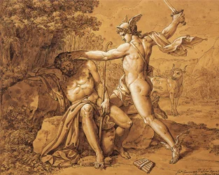 Italië, Mercurius doodt Argus om de nimf te redden door Giuseppe Cammarano, gegeven door de kunstenaar aan Gaetano Donizetti